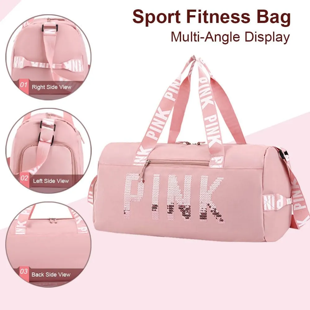 Large Duffle Bag For Women, Sports Duffel Bag for Gym with Wet Pocket & Shoe Compartment, Overnight Weekender Travel Bag (Green)