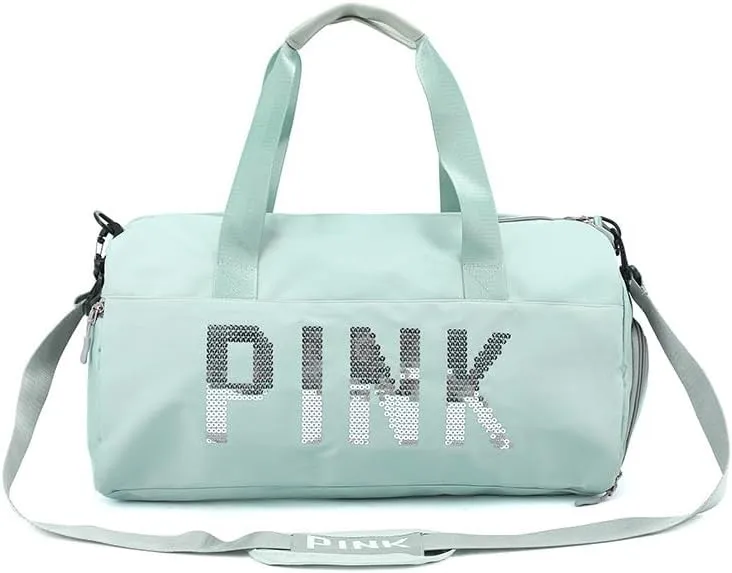 Large Duffle Bag For Women, Sports Duffel Bag for Gym with Wet Pocket & Shoe Compartment, Overnight Weekender Travel Bag (Green)