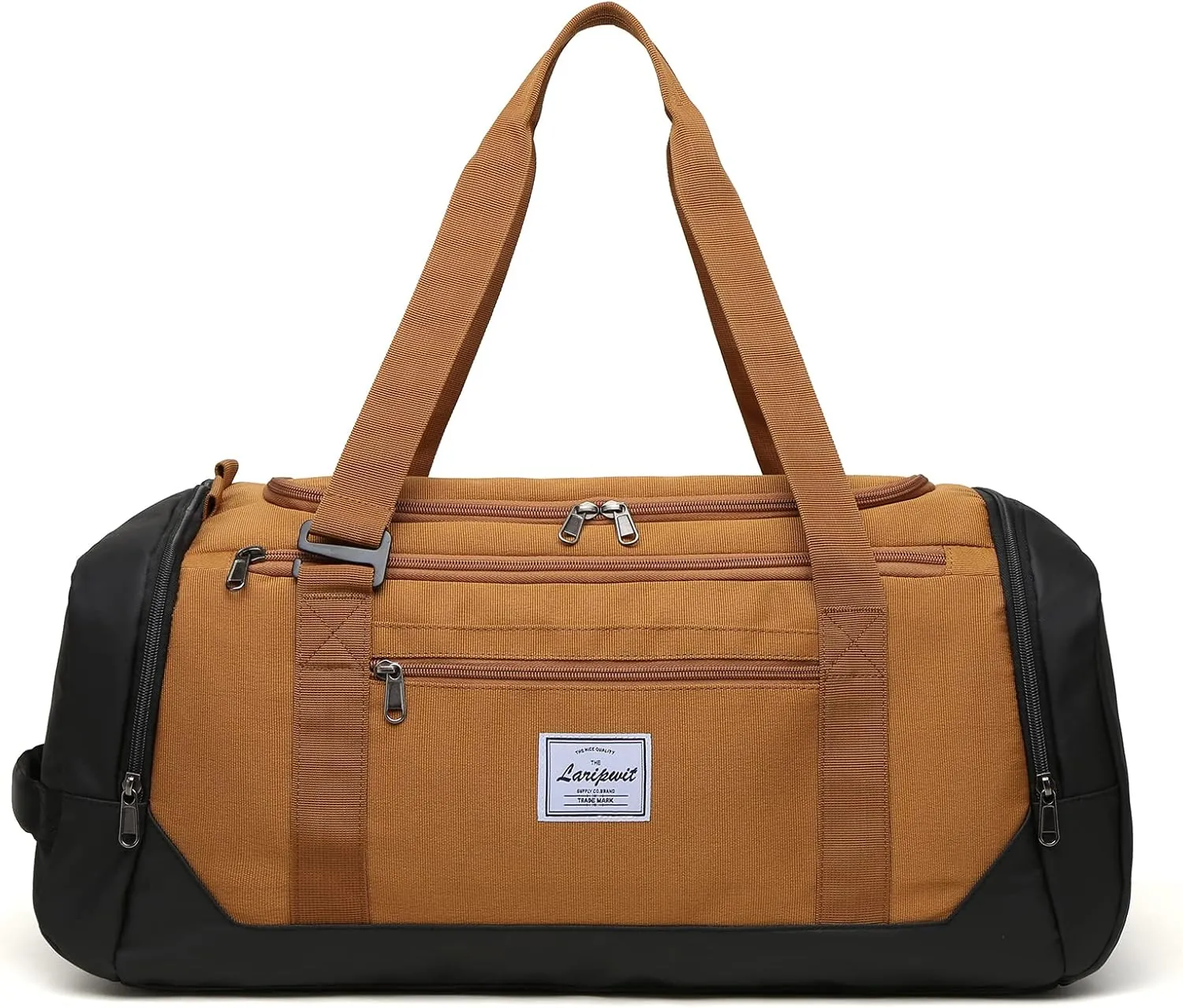 Laripwit Travel Duffle Bag for men 40L Medium Sports Gym Bag with Wet Pocket & Shoes Compartment Weekender Overnight Backpack for Traveling Duffel Bag Backpack for Women, Brown