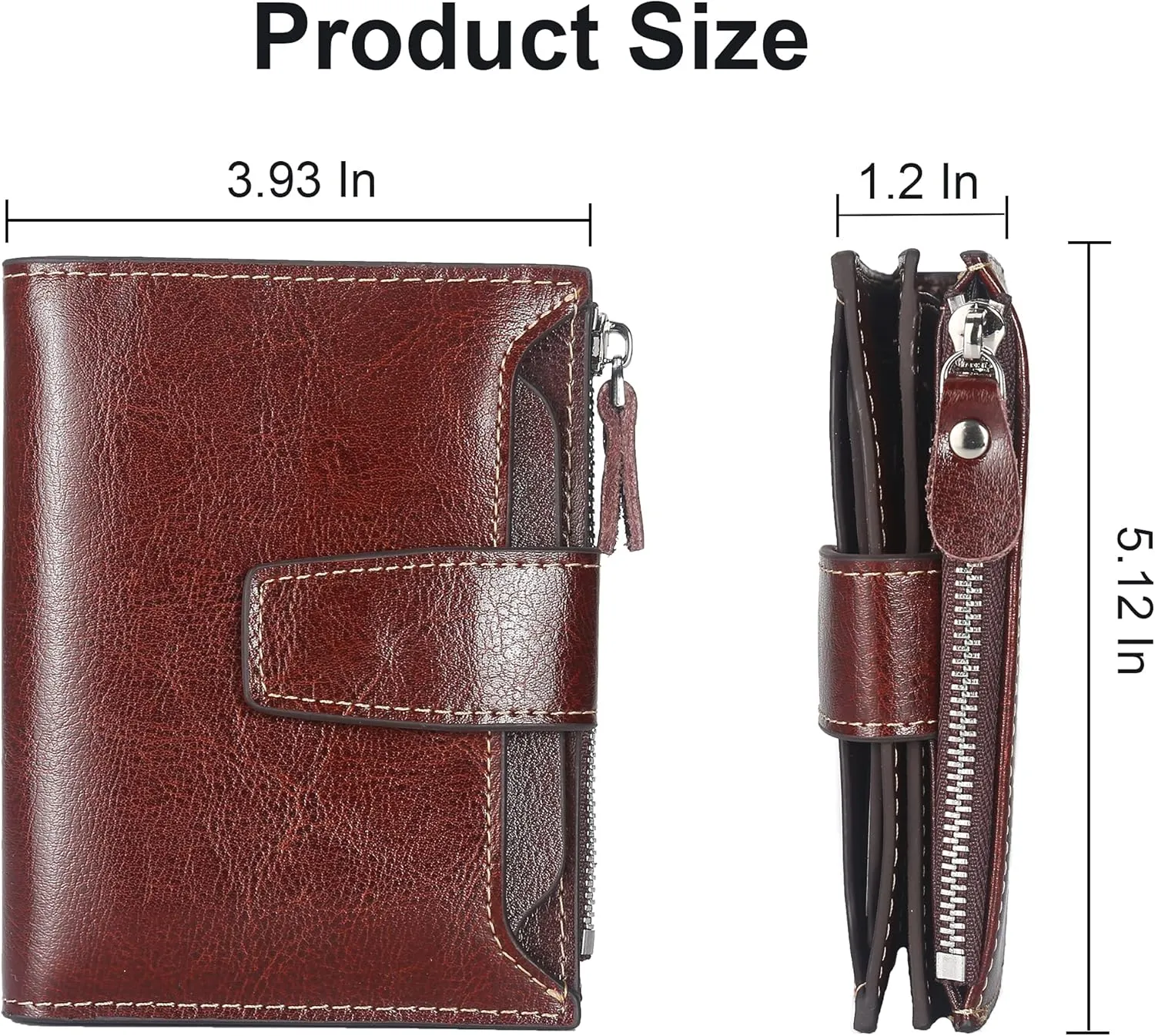 Lavemi Small Compact Women Wallet RFID Blocking Genuine Leather Bifold Purse with ID Windows