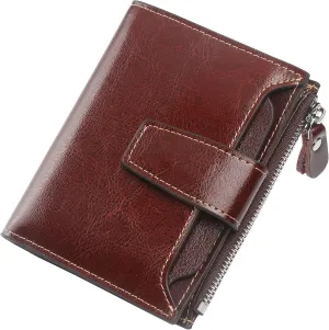 Lavemi Small Compact Women Wallet RFID Blocking Genuine Leather Bifold Purse with ID Windows