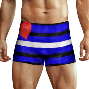 Leather Gay Pride Flag Men's Boxer Briefs - Comfort Moisture-Wicking Mens Underwear Trunks XS