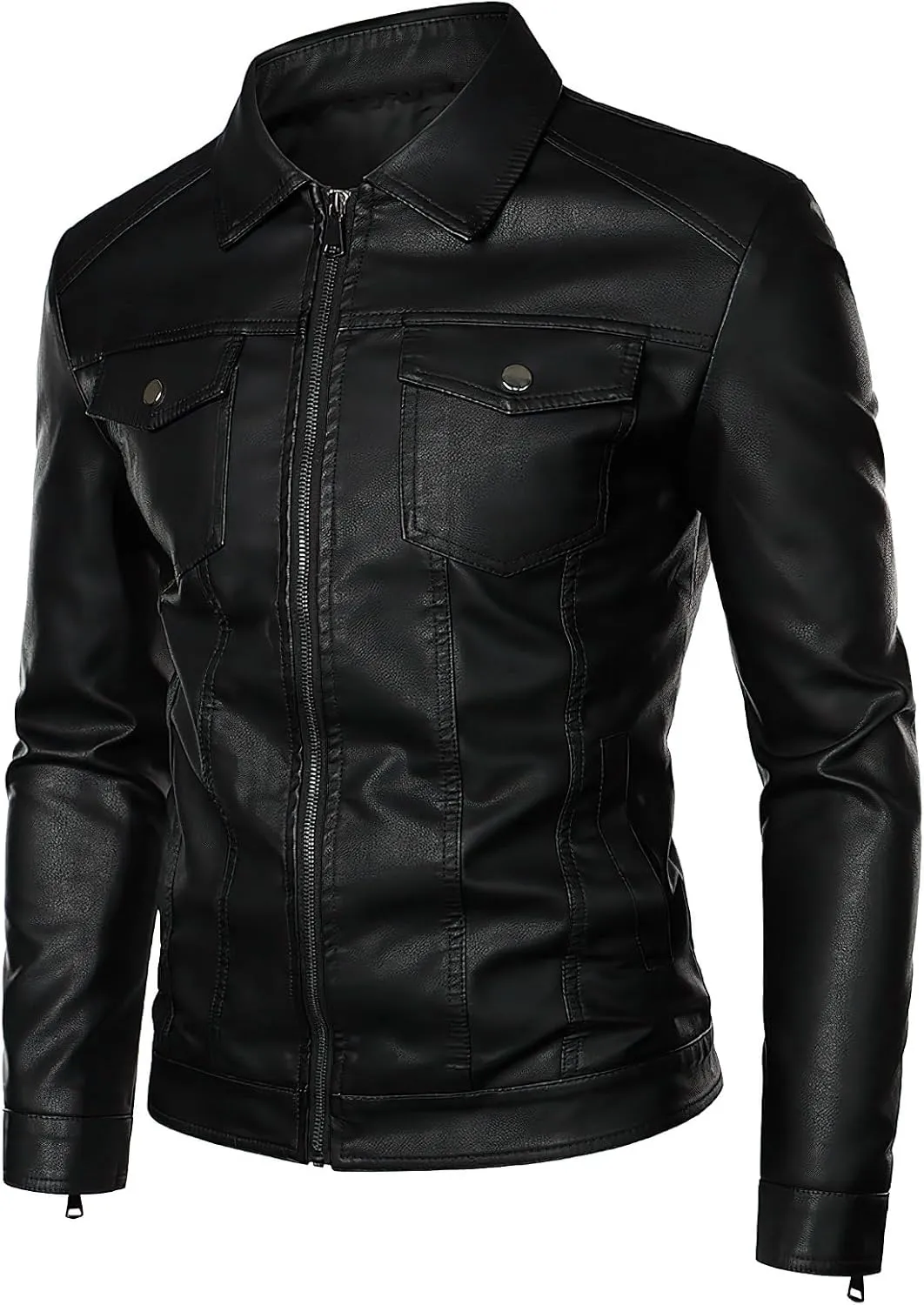 Leather Jacket Mens Motorcycle Biker Jackets