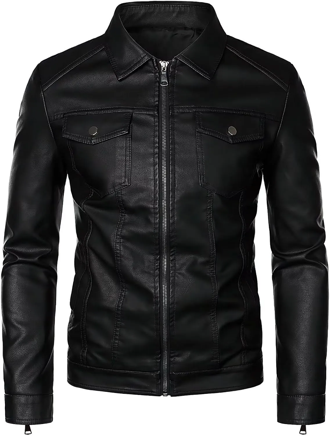 Leather Jacket Mens Motorcycle Biker Jackets