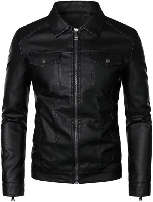 Leather Jacket Mens Motorcycle Biker Jackets