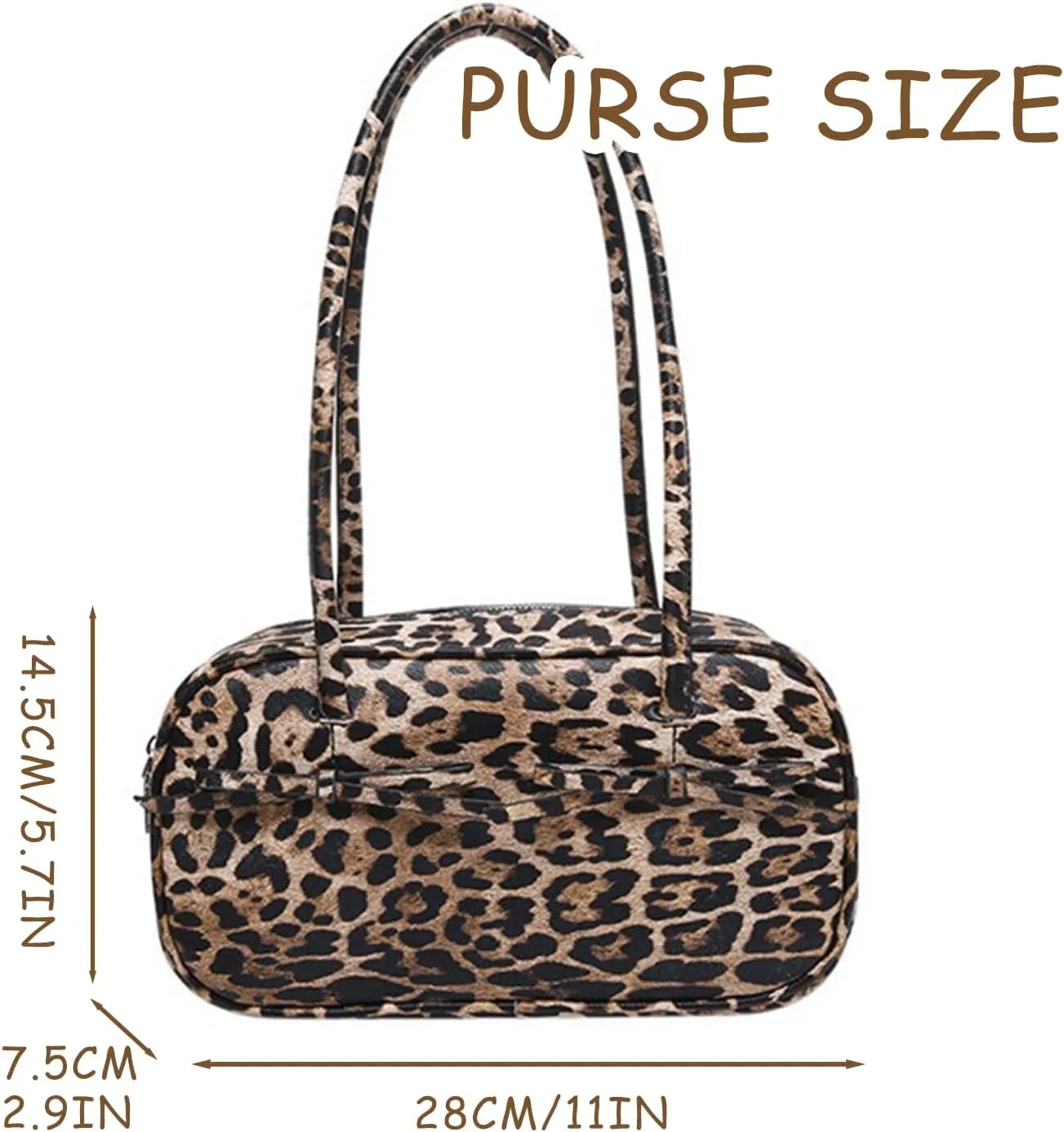 Leopard Purse Bowling Bag Cheetah Print Rounded Shape Shoulder Bag Bags Casual Vintage Street