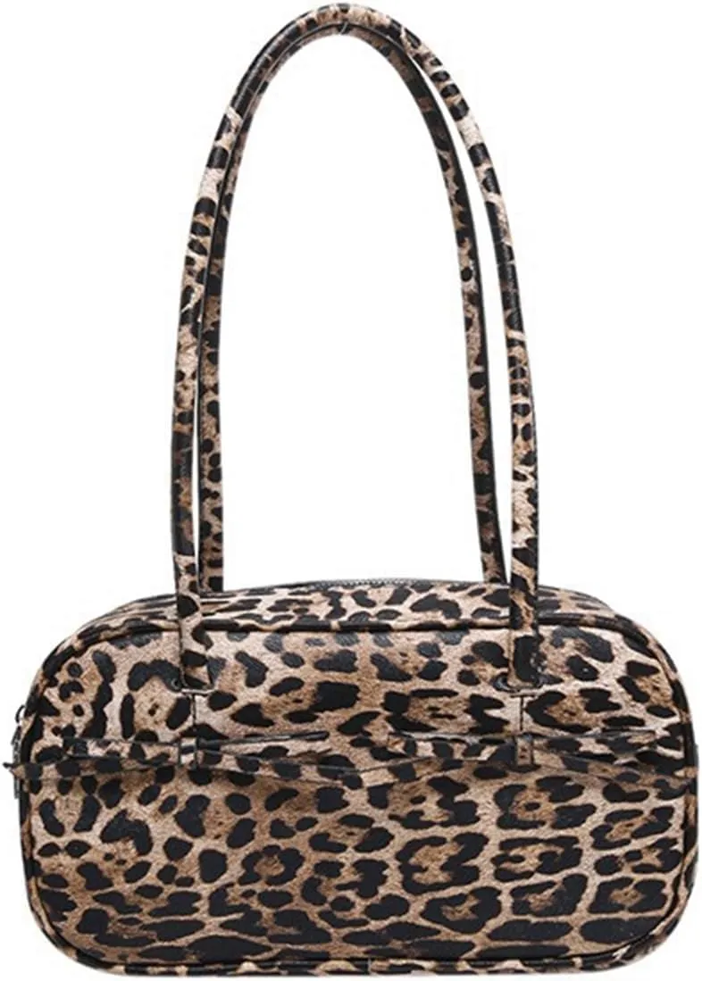 Leopard Purse Bowling Bag Cheetah Print Rounded Shape Shoulder Bag Bags Casual Vintage Street