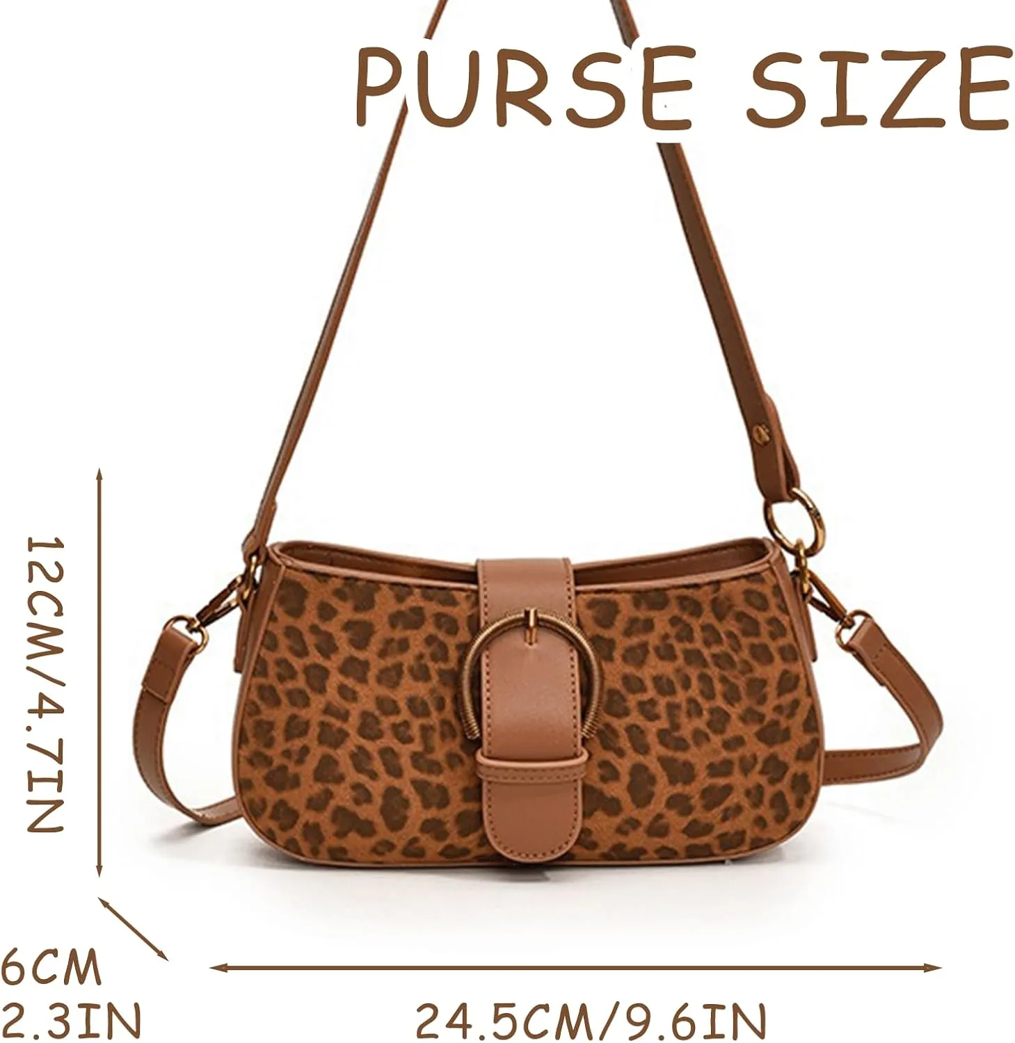 Leopard Purse Cheetah Print Mini Clutch Golden Buckle Crossbody Purses Vintage Y2K Bags Shoulder Bag for Girls