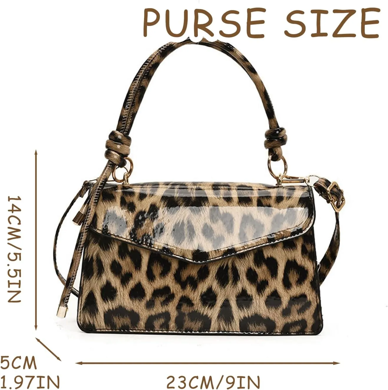 Leopard Purse Cheetah Print Mini Glossy Bag Elegant Knot Crossbody Purse for Girls Prom Wedding Evening Bag