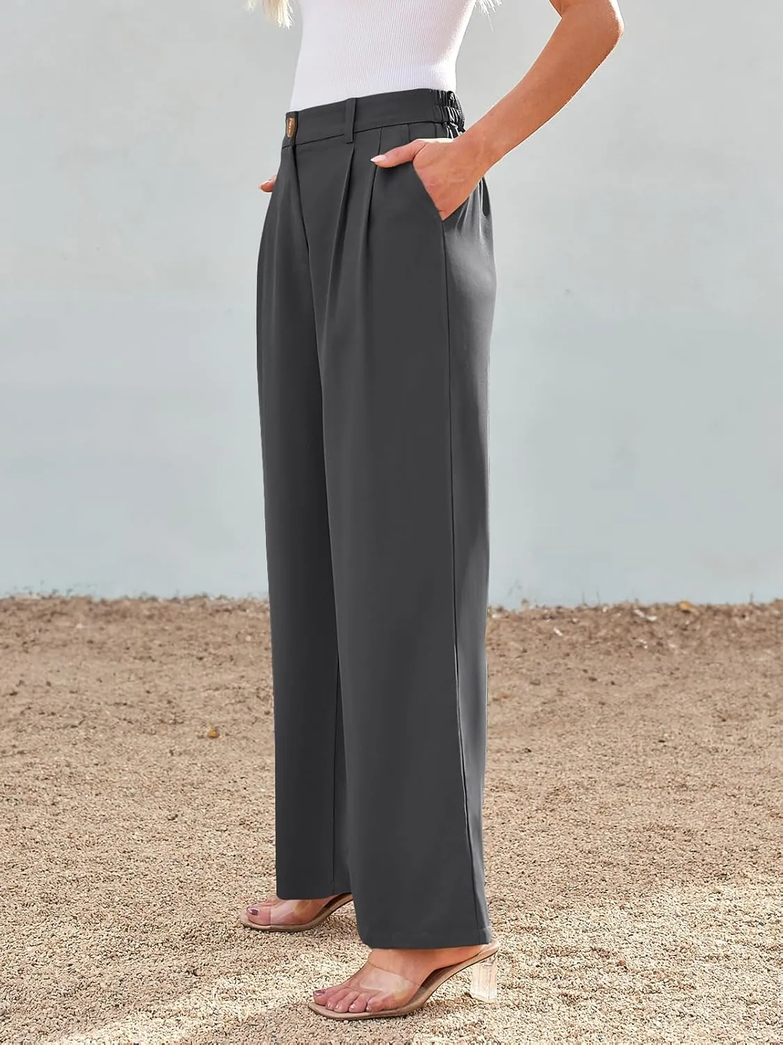 LILLUSORY Wide Leg Dress Pants Women's High Waisted Dressy Trousers