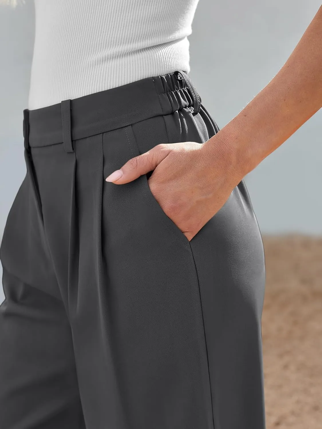 LILLUSORY Wide Leg Dress Pants Women's High Waisted Dressy Trousers