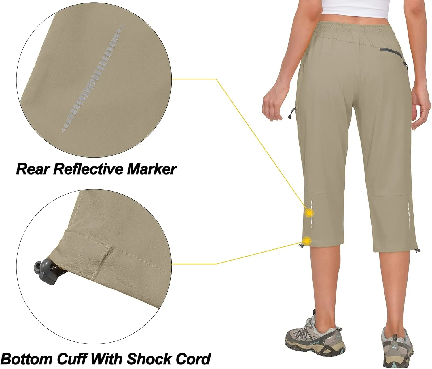 Little Donkey Andy Women's Quick Dry 3/4 Pants Capri Shorts Lightweight Hiking Travel Casual