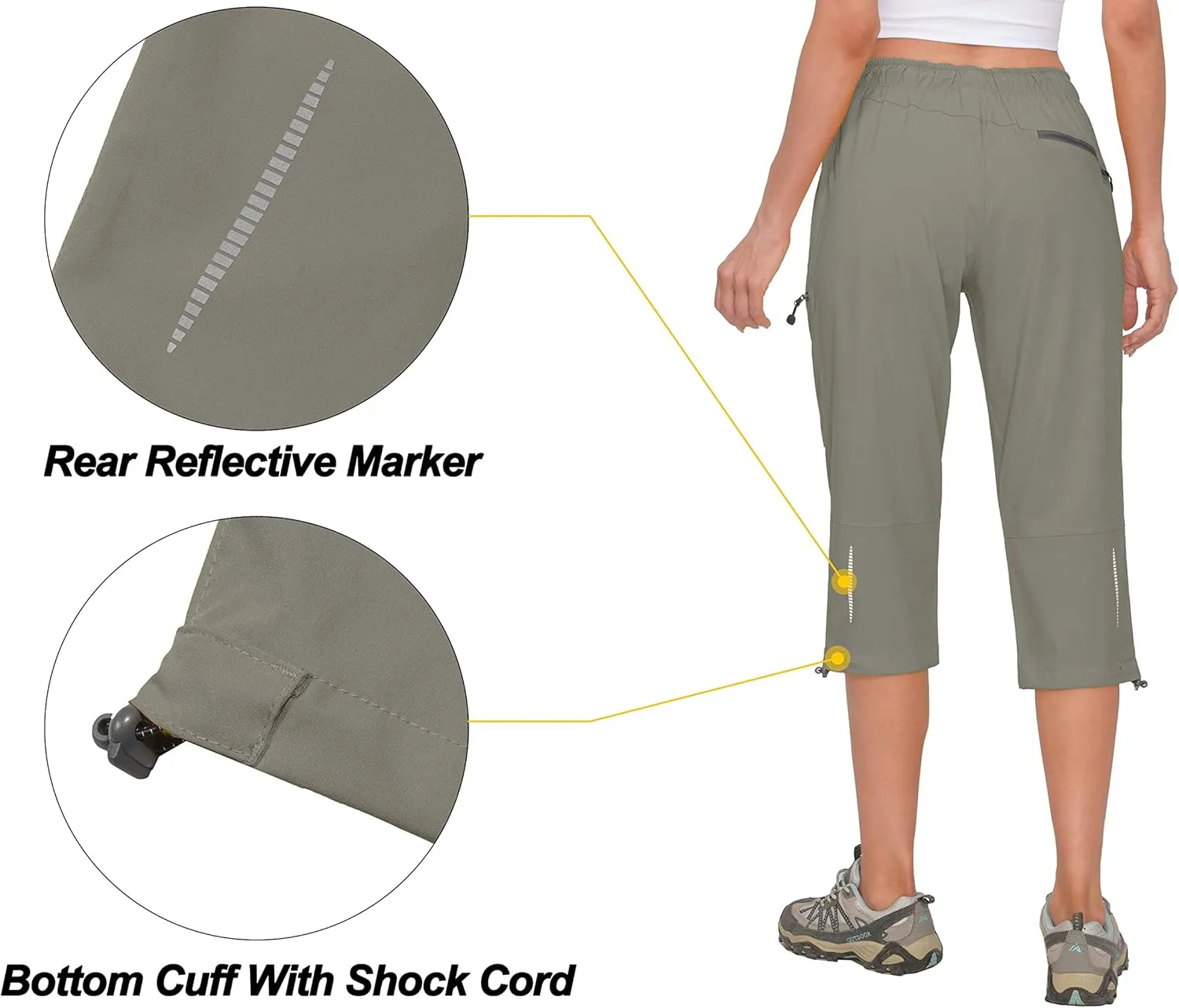 Little Donkey Andy Women's Quick Dry 3/4 Pants Capri Shorts Lightweight Hiking Travel Casual