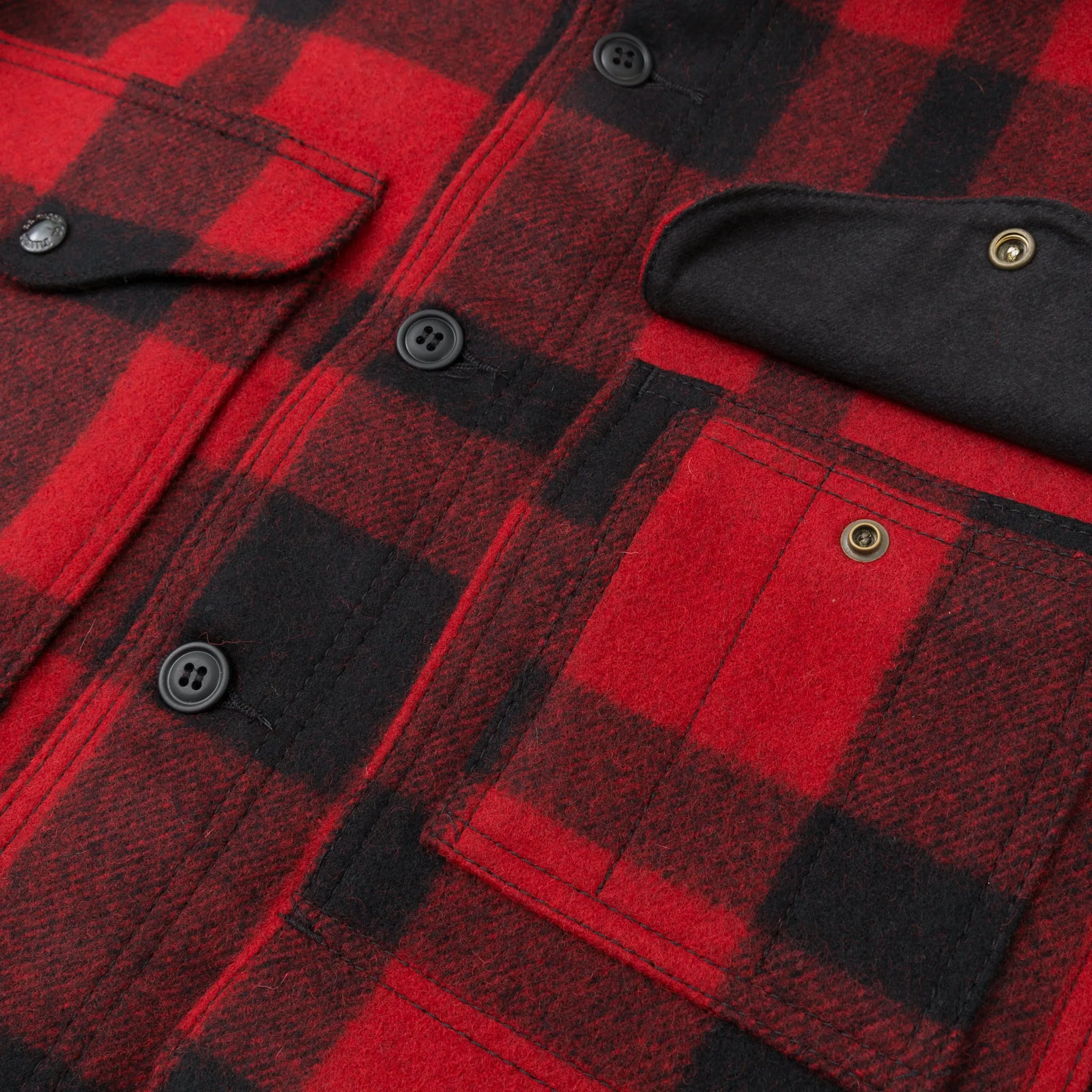 Mackinaw Wool Cruiser Jacket, Red / Black Plaid