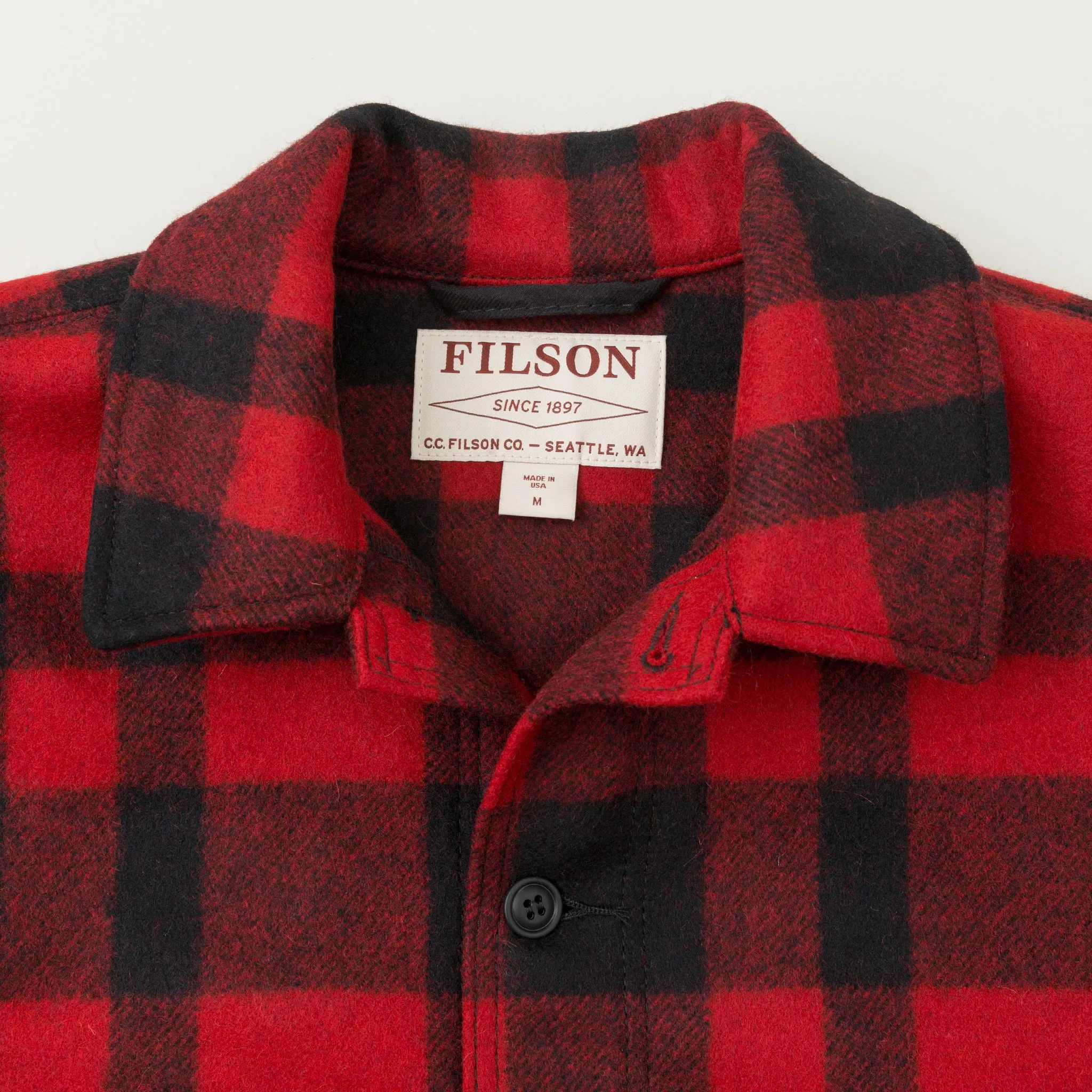 Mackinaw Wool Cruiser Jacket, Red / Black Plaid