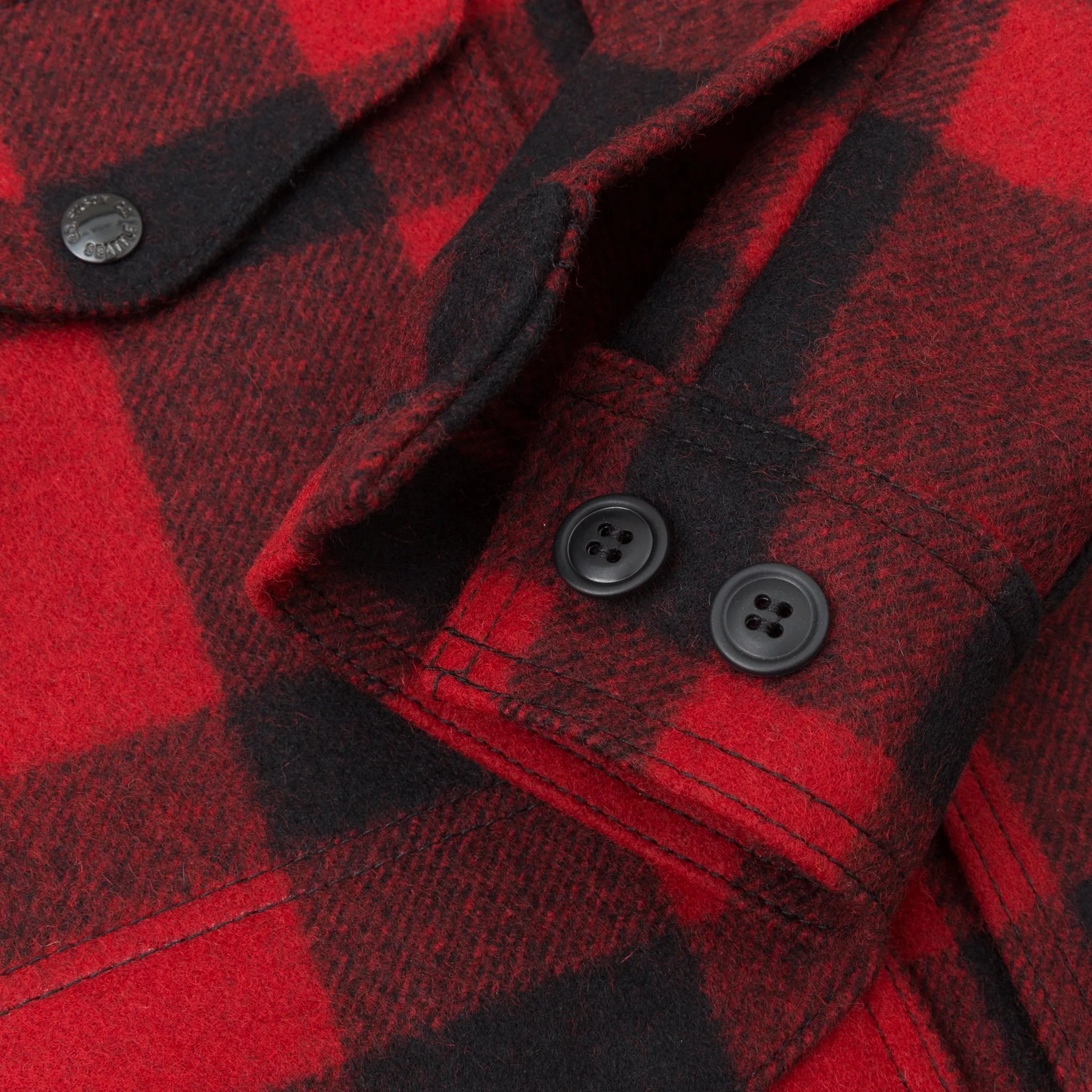 Mackinaw Wool Cruiser Jacket, Red / Black Plaid