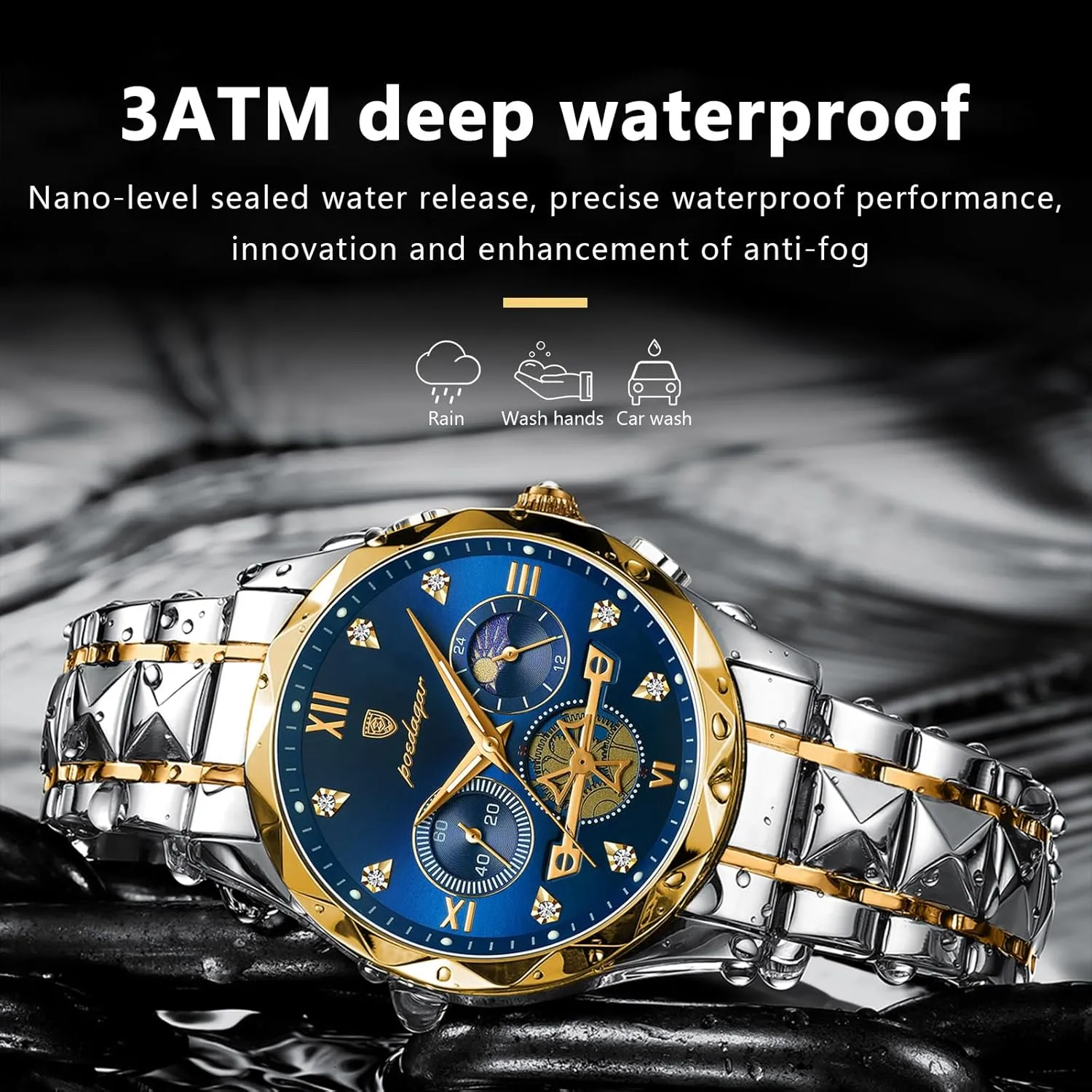 Man Business Dress Wristwatch Chronograph Waterproof Luminous Men Watch Stainless Steel Sport Men's Quartz Watches