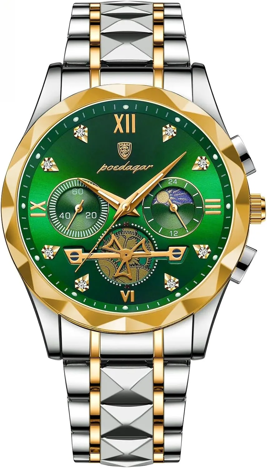 Man Business Dress Wristwatch Chronograph Waterproof Luminous Men Watch Stainless Steel Sport Men's Quartz Watches
