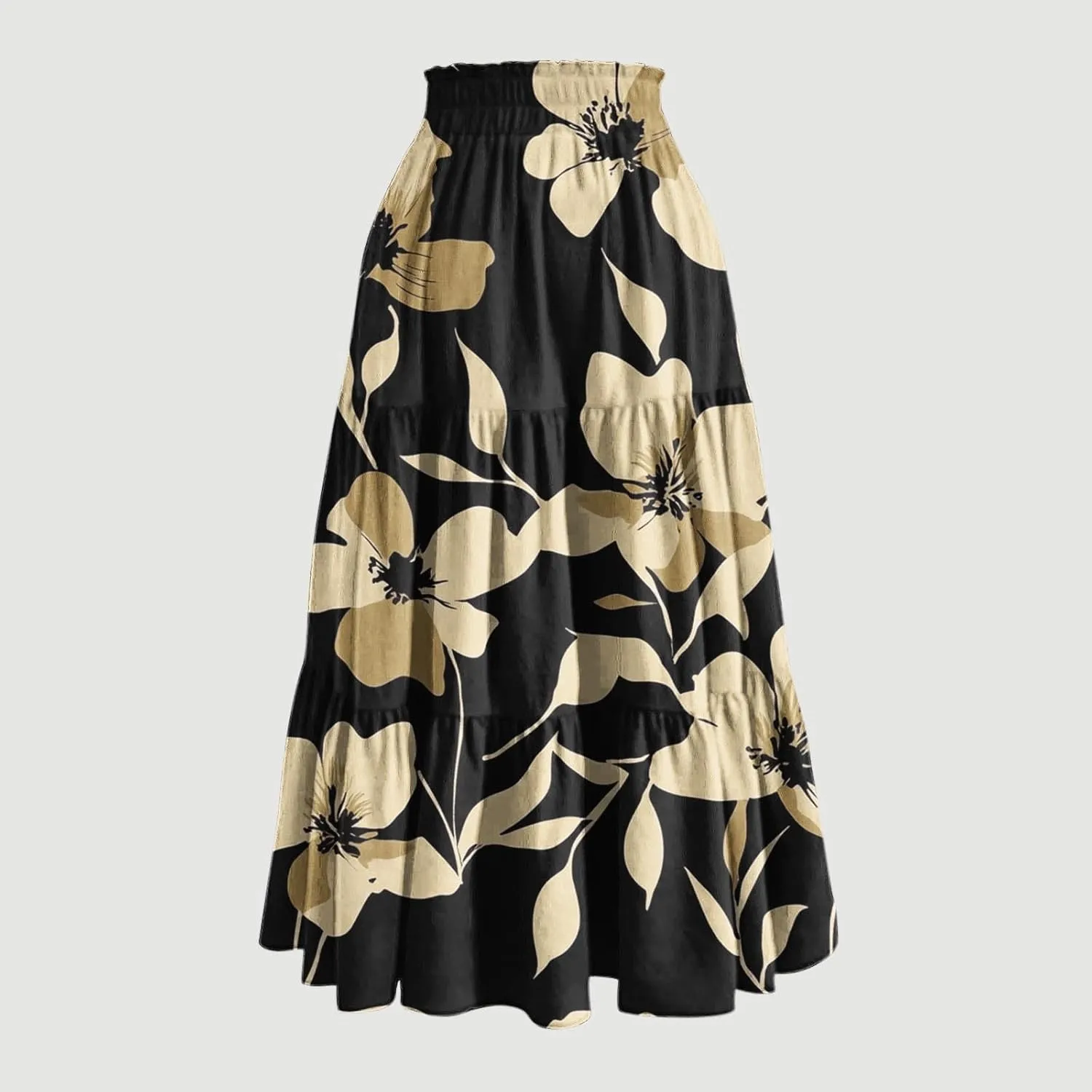 Maxi Skirts for Women 2025 Summer Fashion Flowy Pleated Long Skirt Casual Boho High Waisted Drawstring A Line Skirts