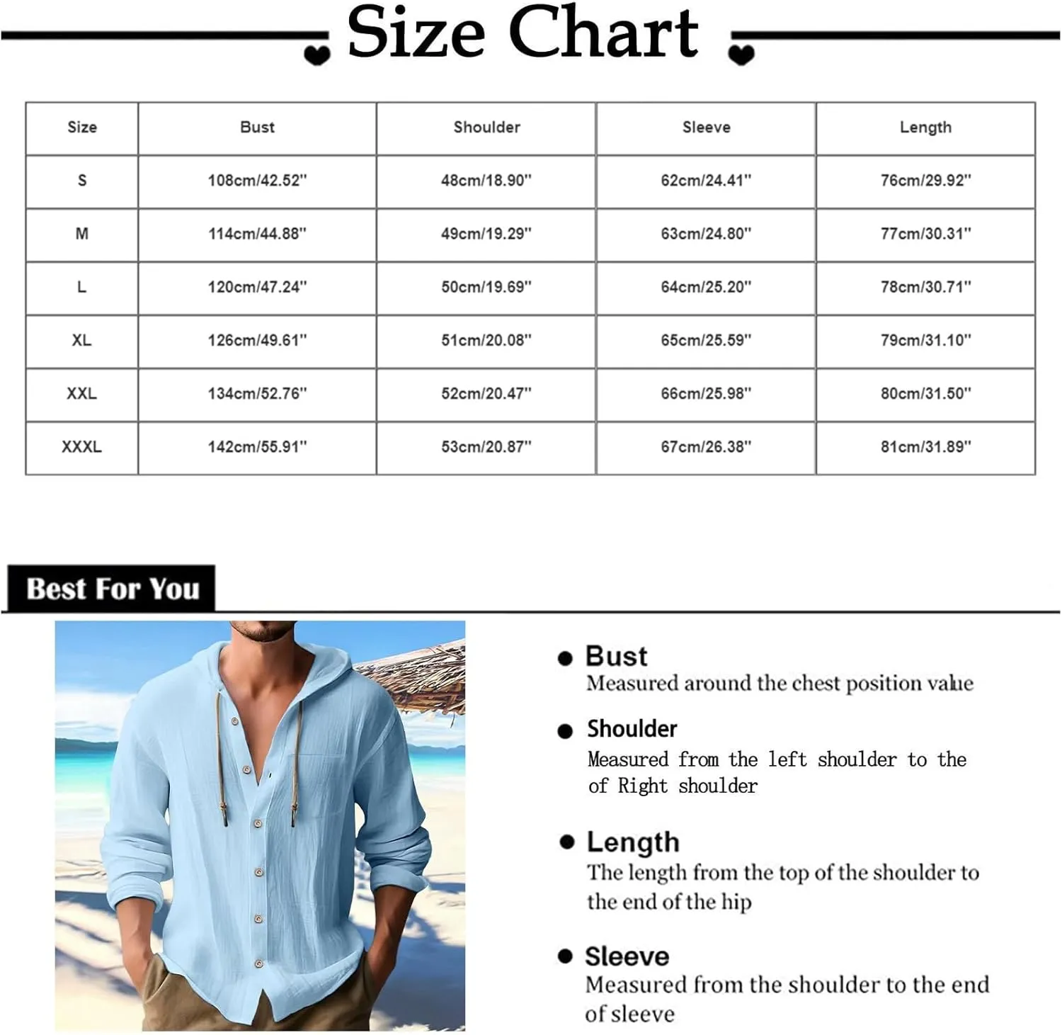 Men Custom Cotton Linen Hoodie Shirts Long Sleeve Hippie Button Beach Shirt Casual Hawaiian Vacation Tees with Pocket