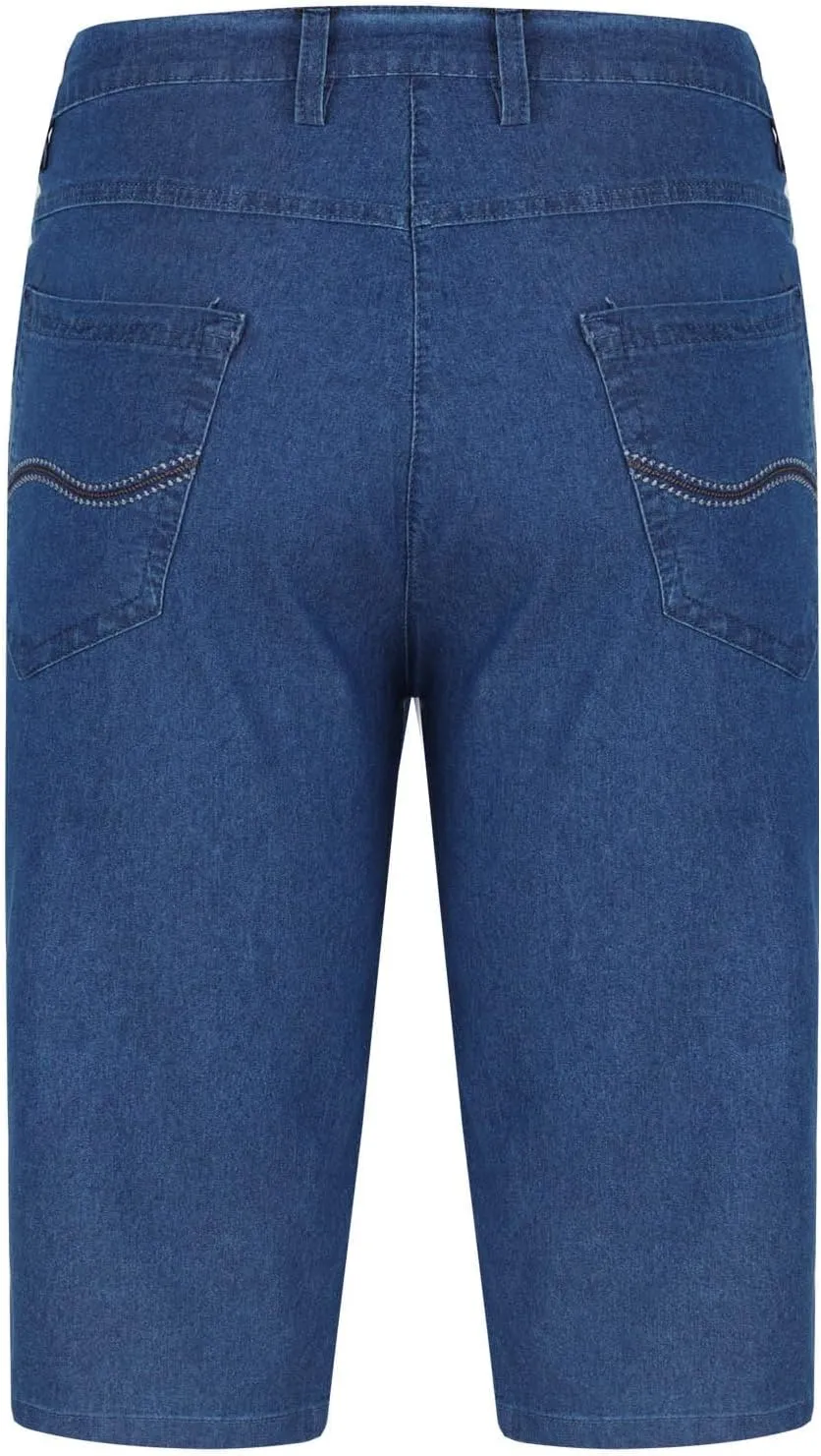 Men Jeans Capri Pants High Waist Fashion Solid Color Plus Size Slim Stretch Straight-Leg Versatile Denim Shorts