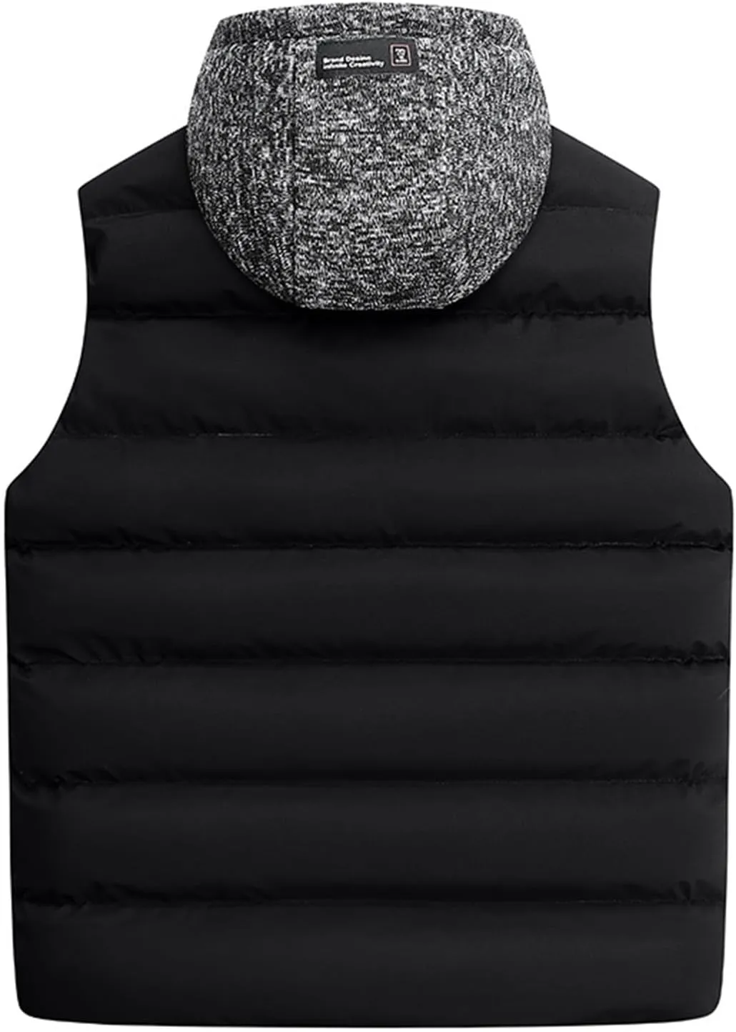 Men Outdoor Quilted Winter Puffer Vest Thicken Warm Cotton Coat Sleeveless Hooded Jacket Padded Vest Puffy Vest Men