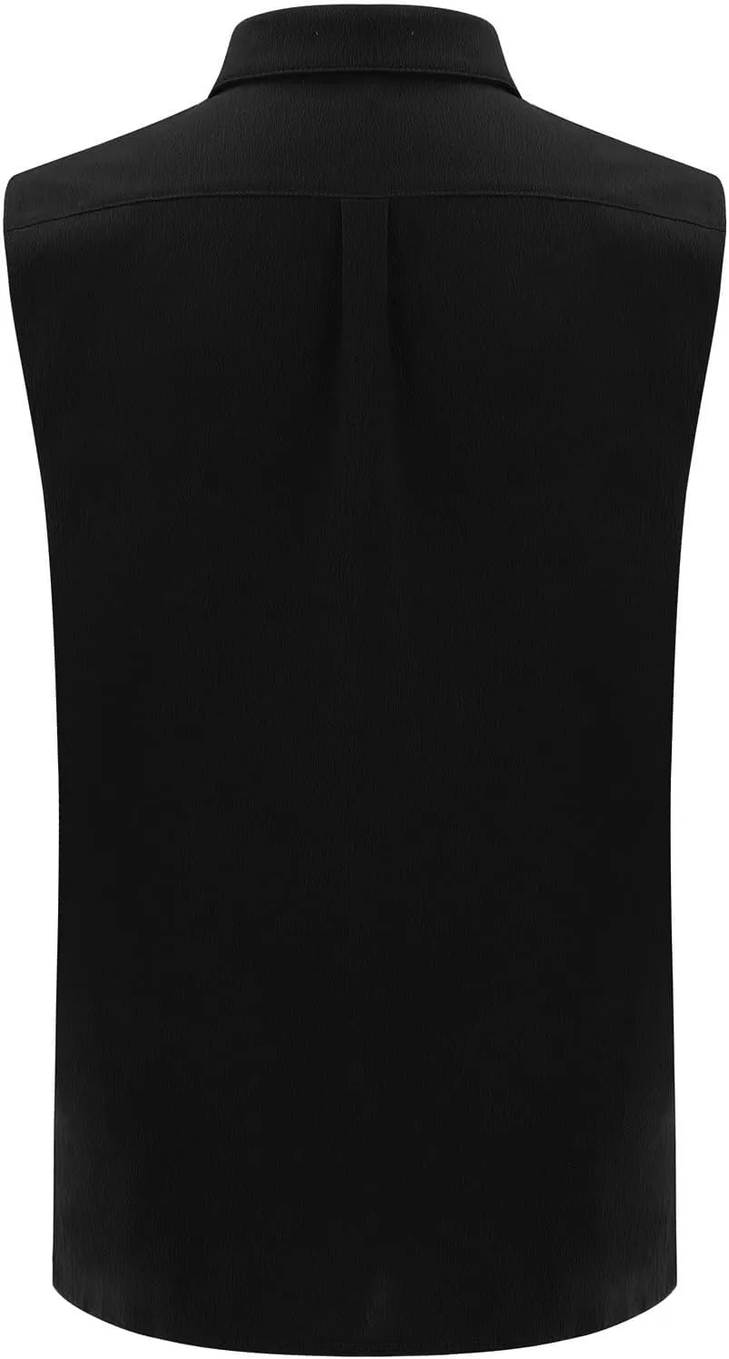 Men Summer Sleeveless Polo Shirt Casual 1/4 Button Up Workout Gym Tank Top Slim Fit Golf Henley See Summer Beach Vest