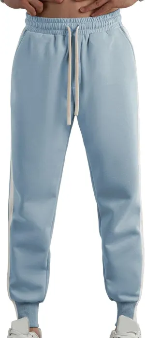 Mens Autumn and Winter Trend Versatile Tapered Pants Fashion High Waisted Solid Color Pants Drawstring Casual Loose Fit Pant