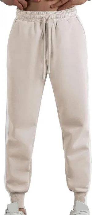 Mens Autumn and Winter Trend Versatile Tapered Pants Fashion High Waisted Solid Color Pants Drawstring Casual Loose Fit Pant