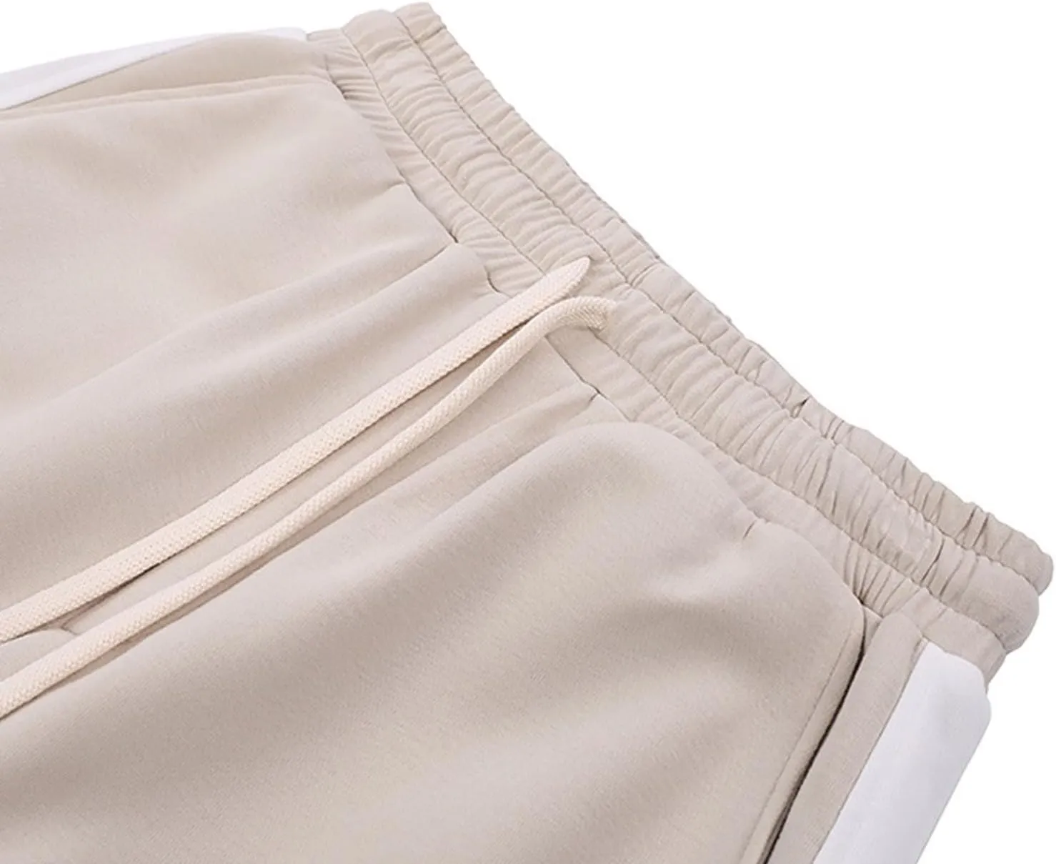 Mens Autumn and Winter Trend Versatile Tapered Pants Fashion High Waisted Solid Color Pants Drawstring Casual Loose Fit Pant