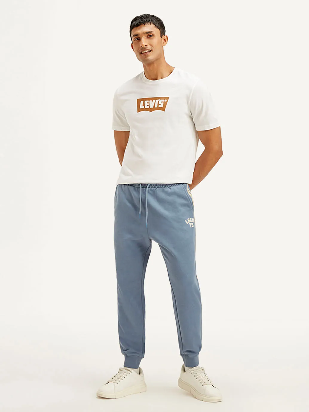 Men's Blue Solid Joggers