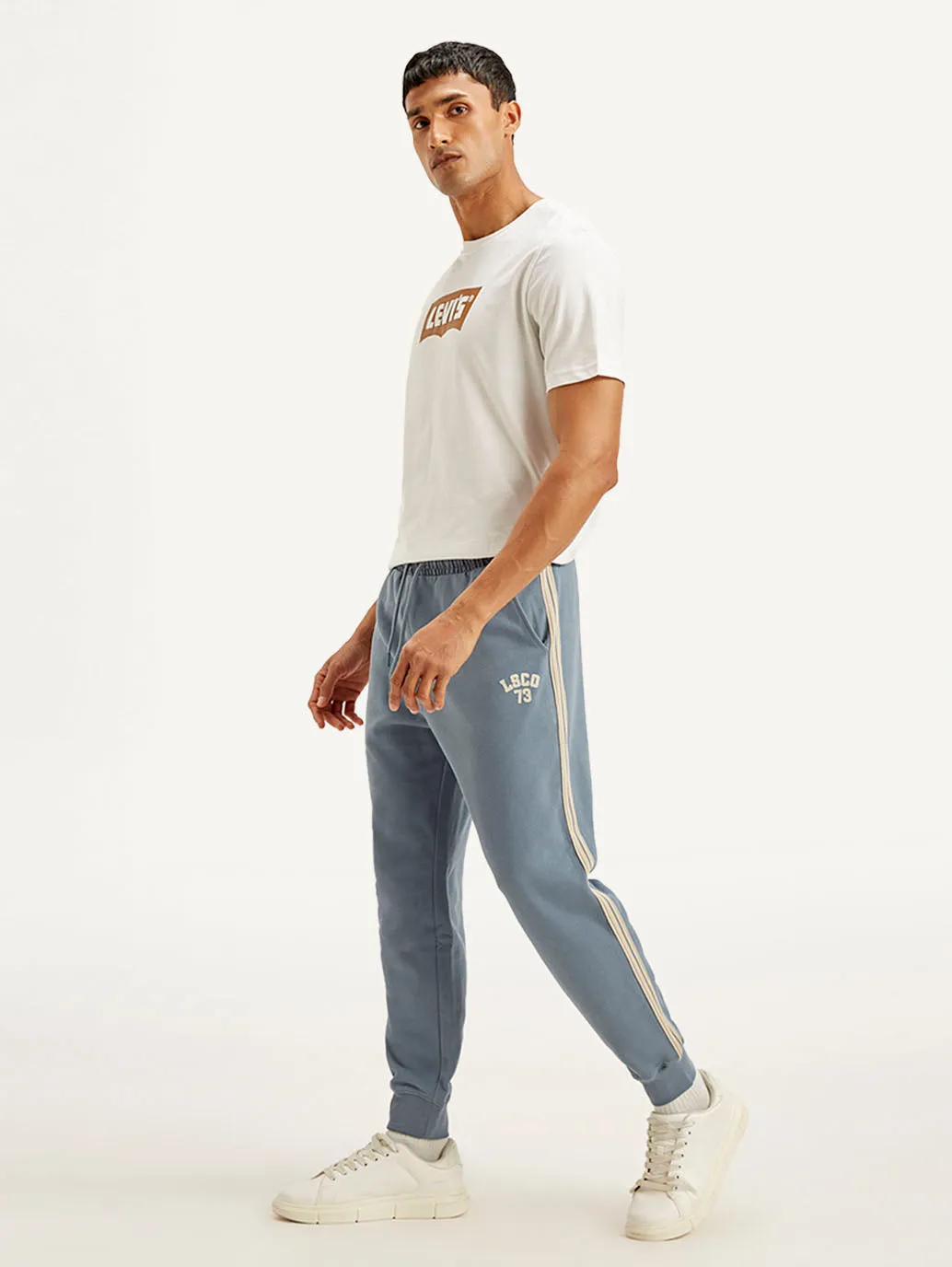Men's Blue Solid Joggers