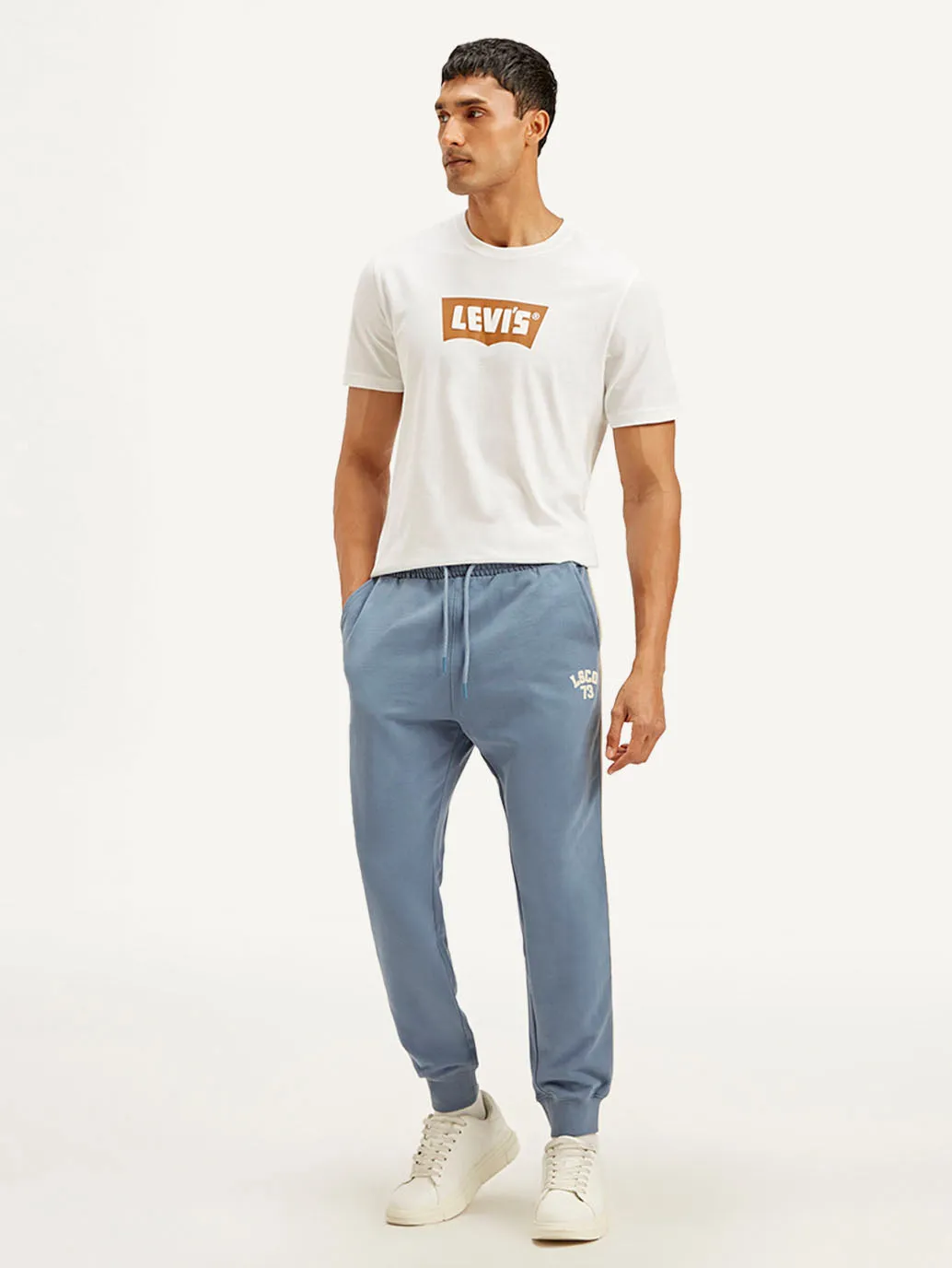 Men's Blue Solid Joggers