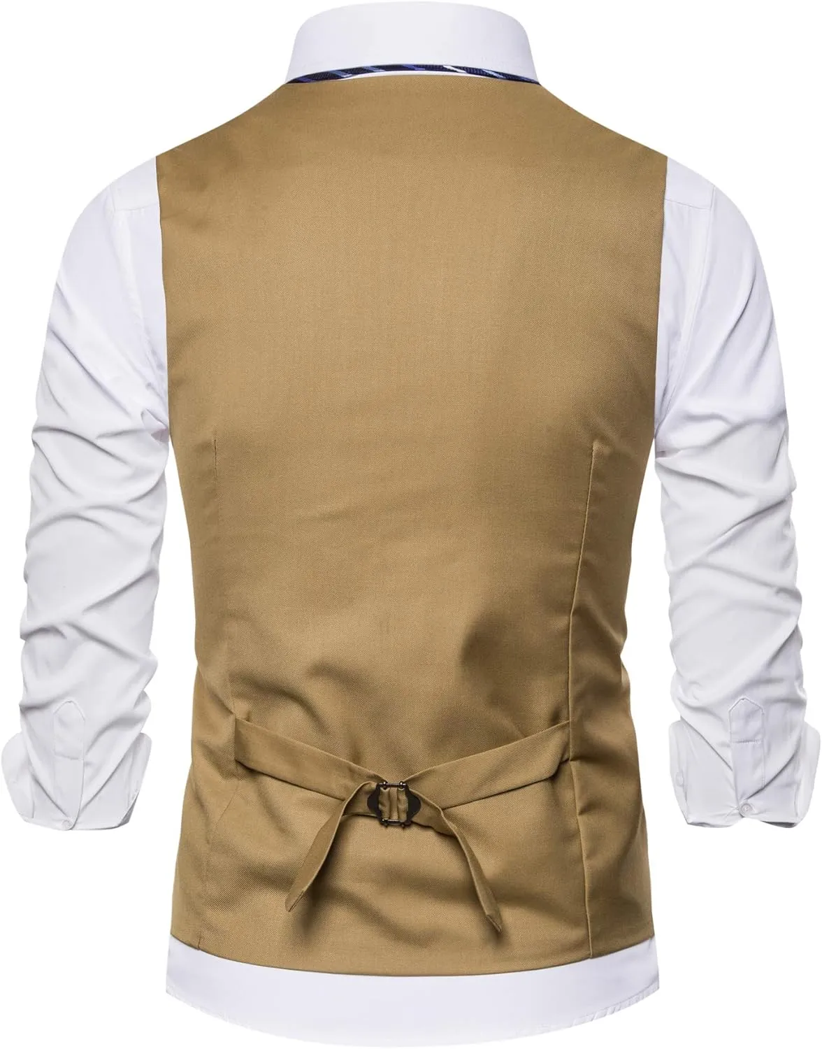 Mens Formal Business Suit Vests 5 Buttons Regular Fit Waistcoat for Suit or Tuxedo