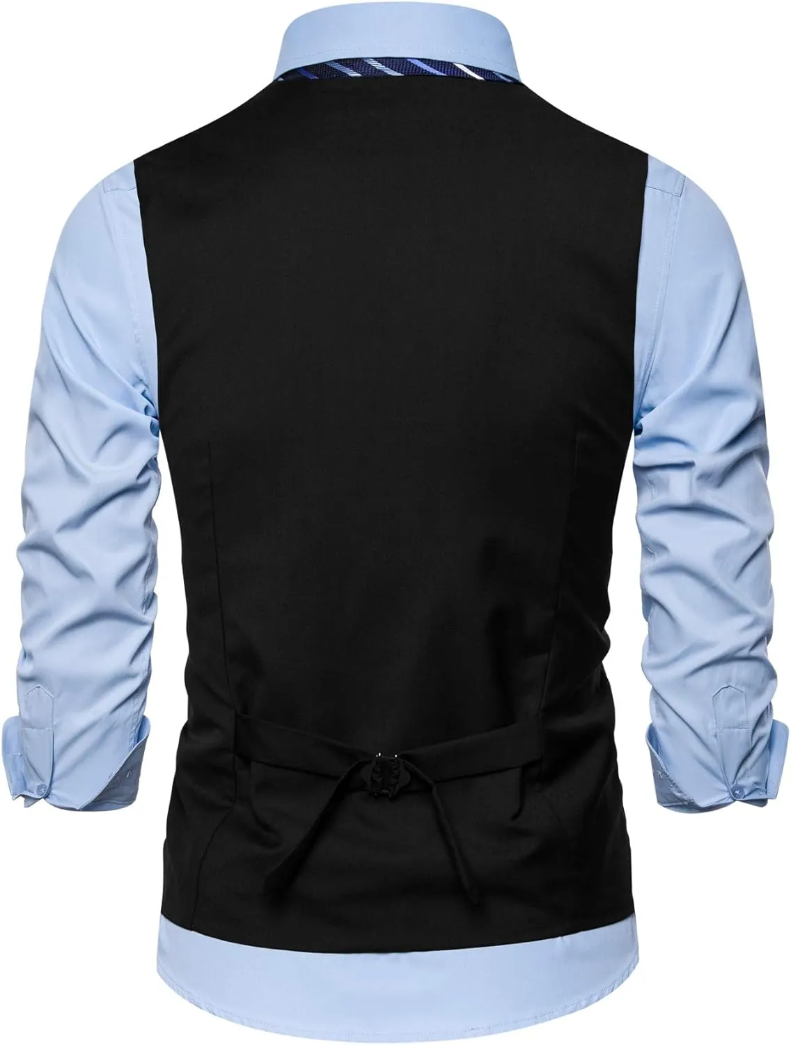 Mens Formal Business Suit Vests 5 Buttons Regular Fit Waistcoat for Suit or Tuxedo