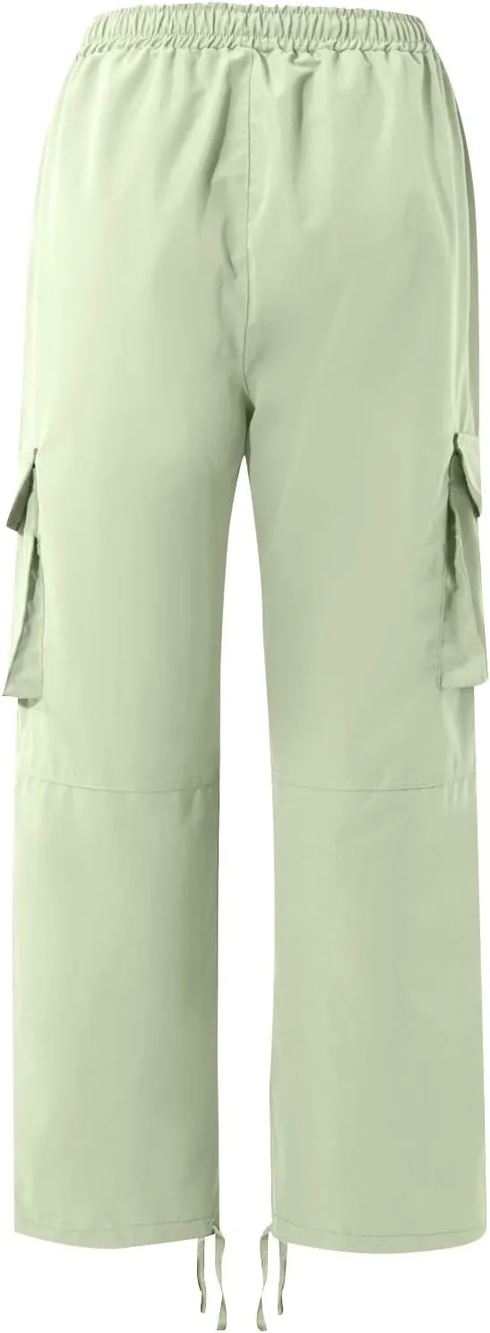 Mens Pants Cargo Baggy Elastic Waist Drawstring Pants Casual with Pockets Pants 2024 Fall Winter Joggers Trousers