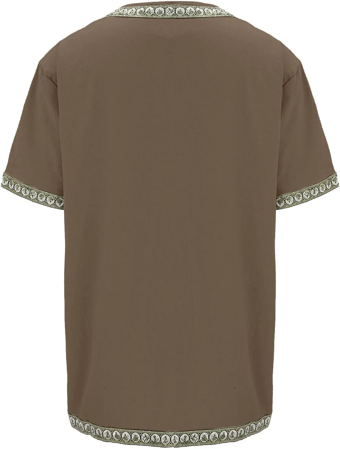 Mens Plus Size Cotton Linen Shirt V Neck Short Sleeve Casual Loose T-Shirt Lightweight Flowy Trend Summer Outdoor Travel Tees