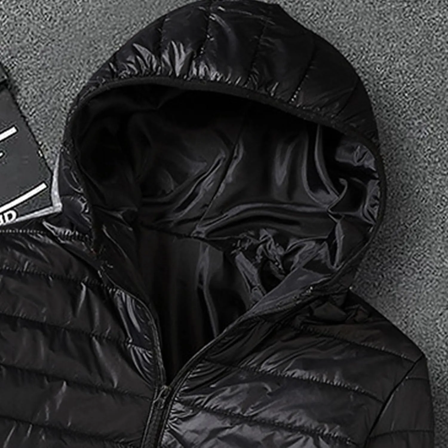 Men's Puffer Jacket Lightweight Packable Down Coat Hooded Quilted Jacket Padded Insulated Coat Thermal Outwear