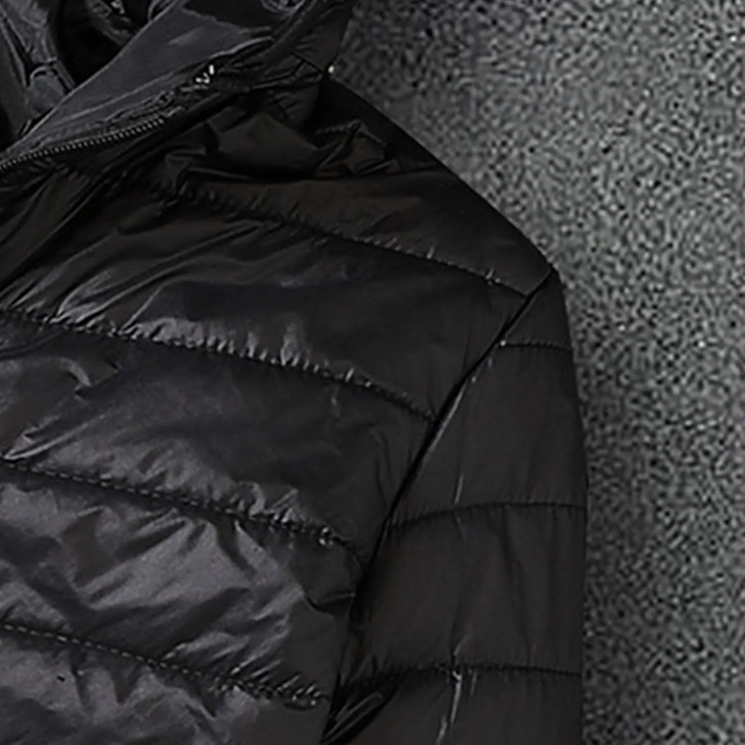 Men's Puffer Jacket Lightweight Packable Down Coat Hooded Quilted Jacket Padded Insulated Coat Thermal Outwear