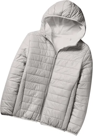 Men's Puffer Jacket Lightweight Packable Down Coat Hooded Quilted Jacket Padded Insulated Coat Thermal Outwear