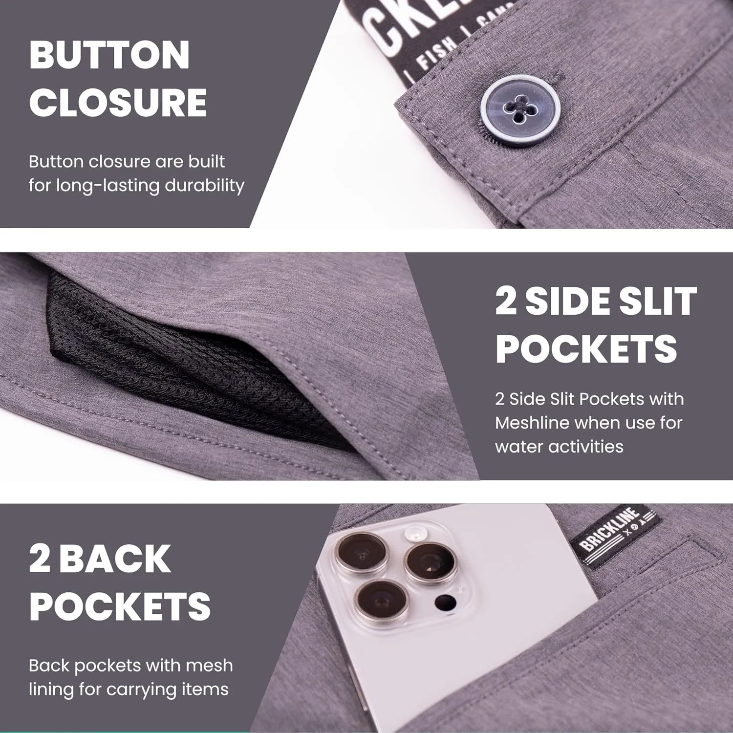Mens Shorts for Men, Hybrid Casual Golf Dress Flat Front Quick Dry Stretch Board Shorts, Lightweight Chino Short