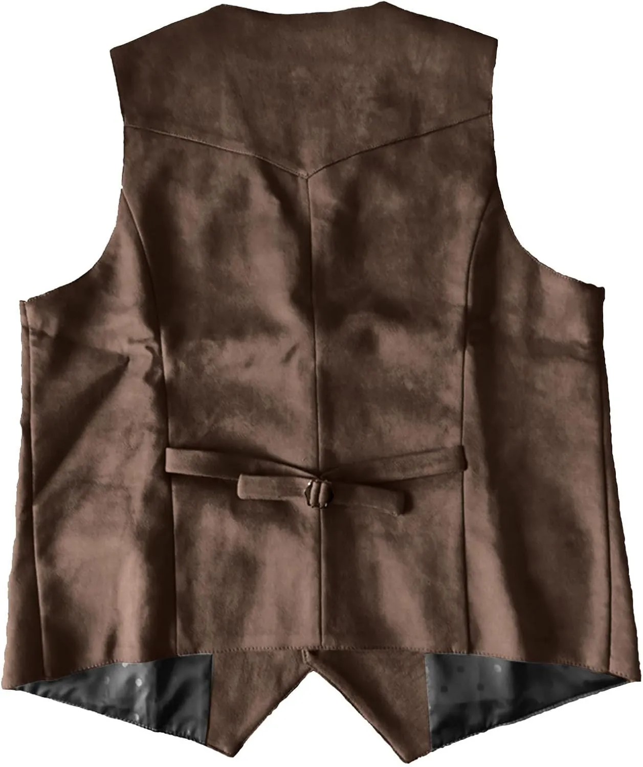 Men's Suede Leather Waistcoats Vintage Cowboy Style Vest Dressy Slim Fit Sleeveless Suit Jacket Wedding,Outdoor,Gift