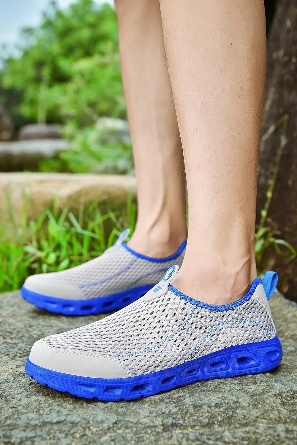 Men's Wading Shoes Outdoor Sports Casual Shoes Travel Mesh Breathable Lightweight Hiking Shoes