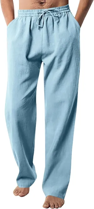 MIDOO Mens Pants Casual Relaxed Fit Baggy Casual Yoga Pants Drawstring Athletic Pants Lightweight Joggers with Pockets