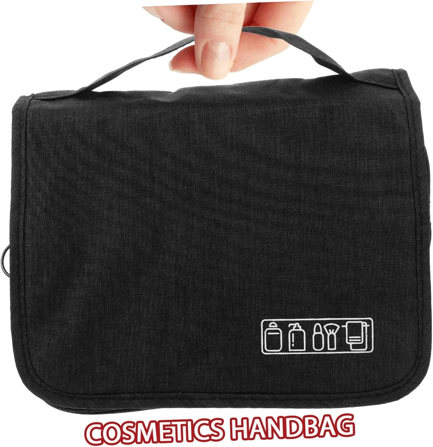 Mikinona Travel Toiletries Bag Cosmetics Holder Bag for Women Male Compact Organizer Black