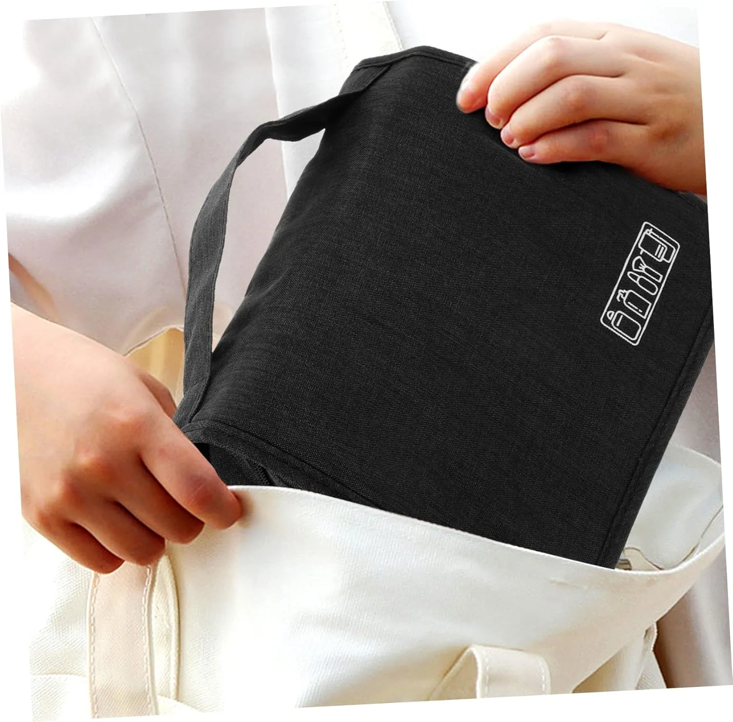 Mikinona Travel Toiletries Bag Cosmetics Holder Bag for Women Male Compact Organizer Black