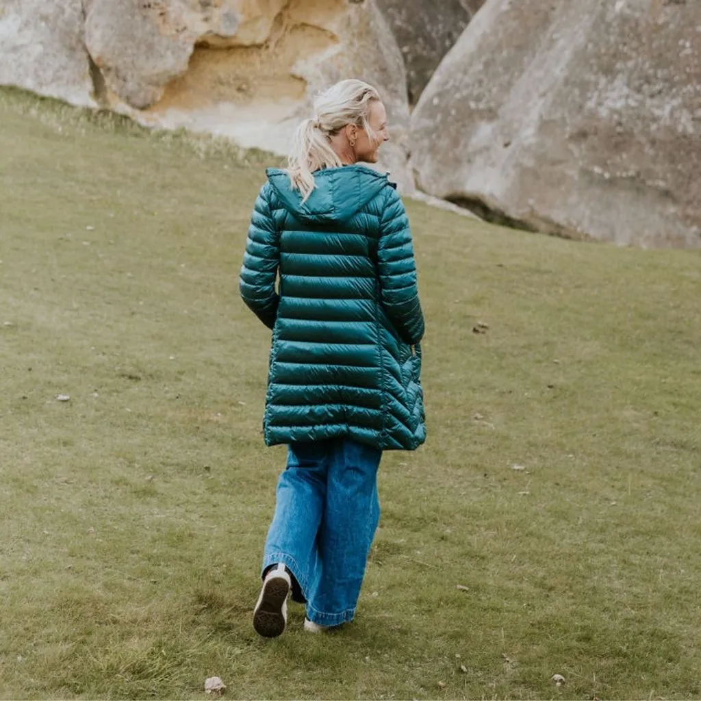 Moke: Arnie 90/10 Reversible Down Coat - Black & Empire Teal