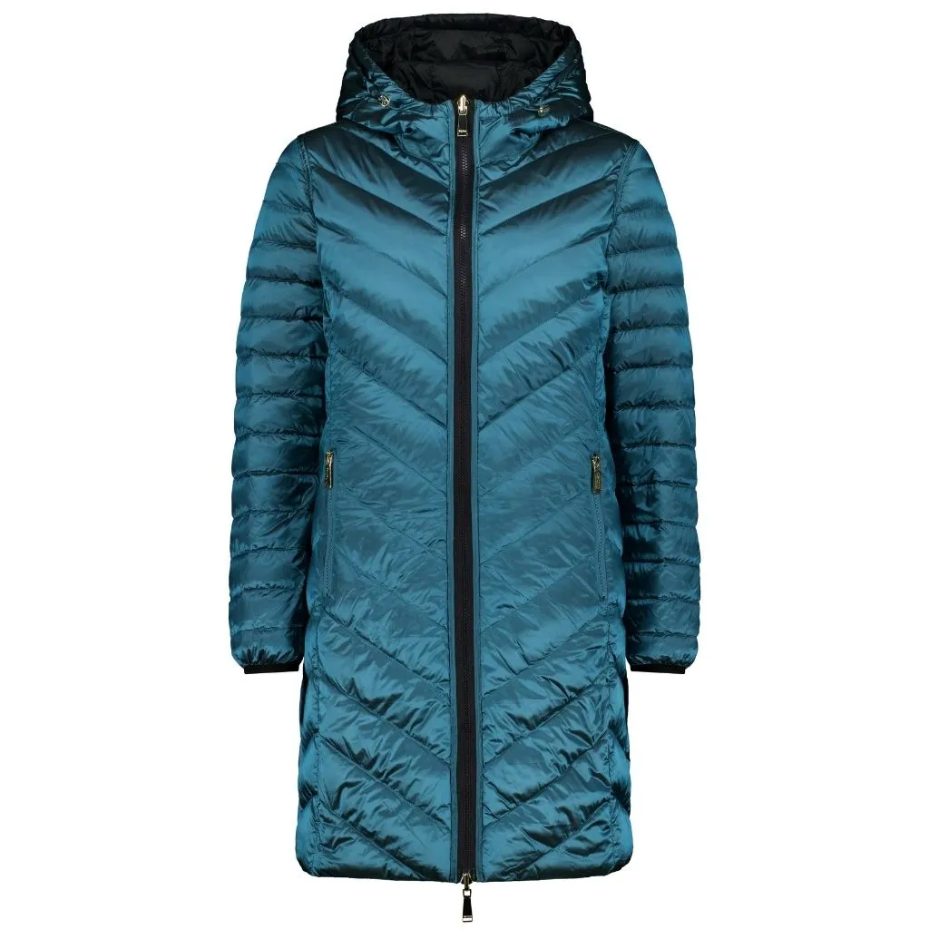 Moke: Arnie 90/10 Reversible Down Coat - Black & Empire Teal