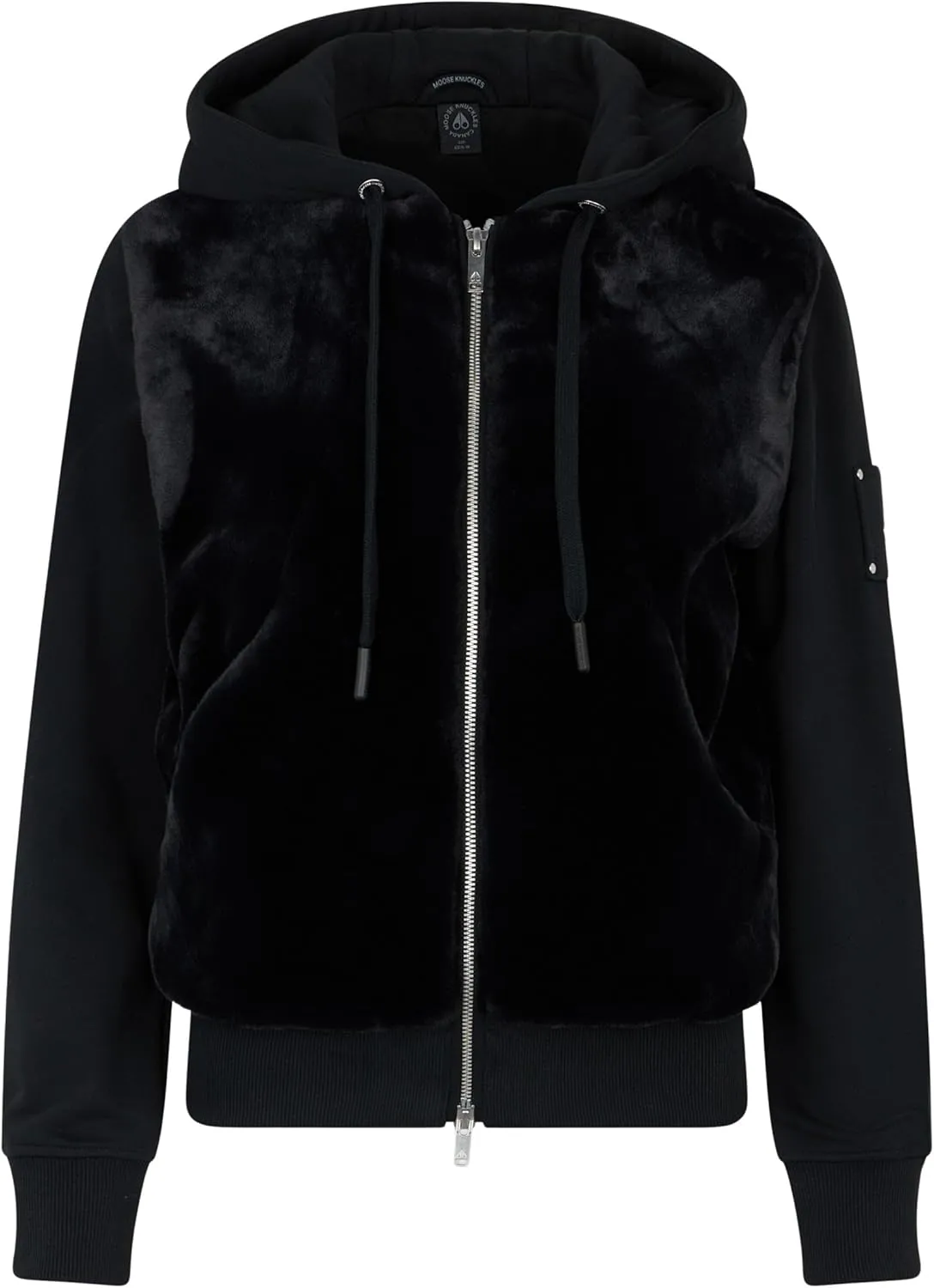 Moose Knuckles Women's Rosylyn Bunny Hoodie with Faux Fur Lining, Oversized Hood