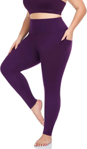 MOREFEEL Plus Size Leggings for Women with Pockets-Stretchy XL-5XL Yoga Pants Tummy Control High Waist Workout Leggings